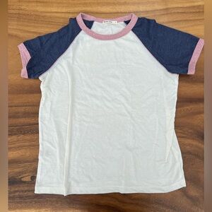 Marine Layer Navy and White Short Sleeve Tee